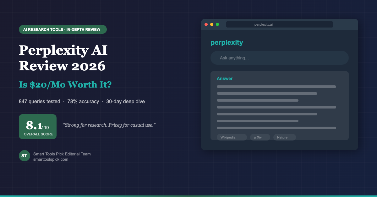Perplexity answer workspace — view we used during the 2026 test