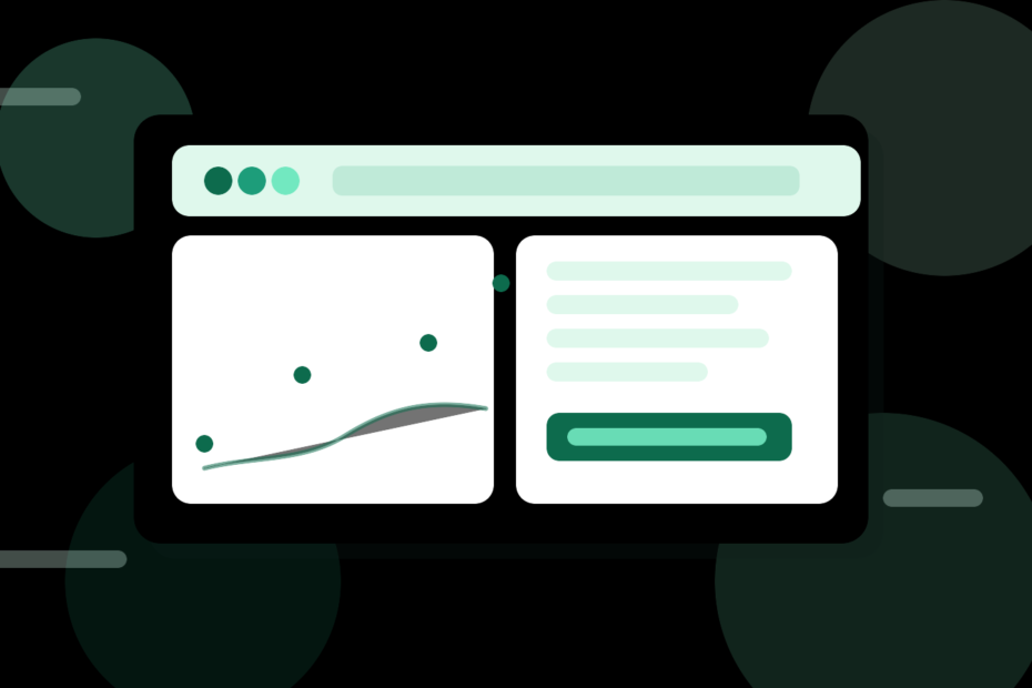 Abstract teal and green finance dashboard illustration for a Brex review
