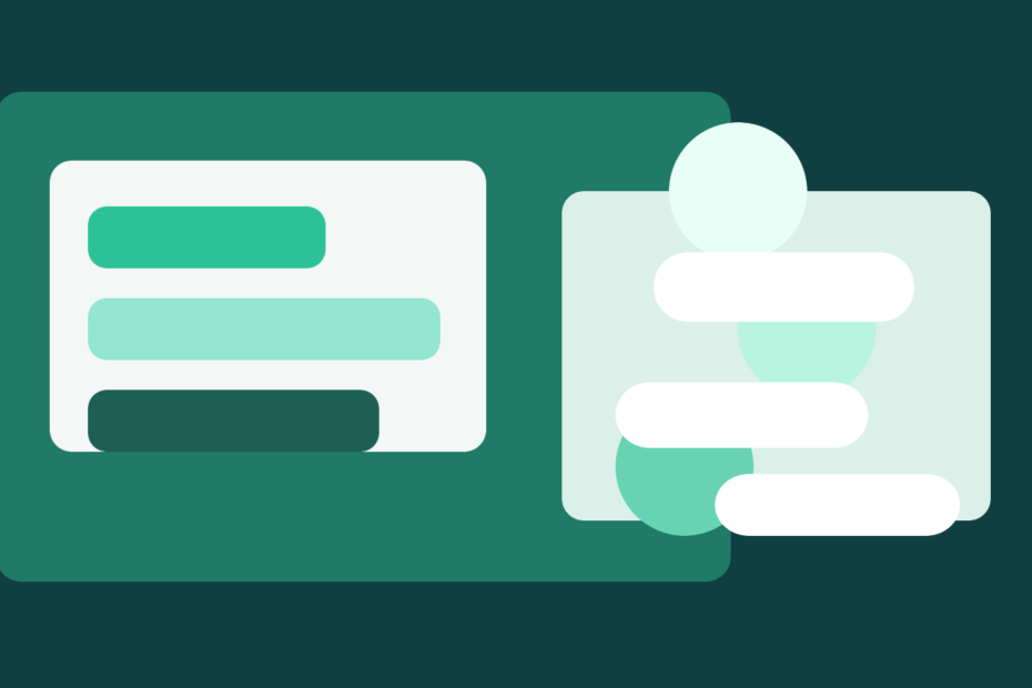 Abstract green Shopify SMS dashboard illustration for the Postscript review featured image.